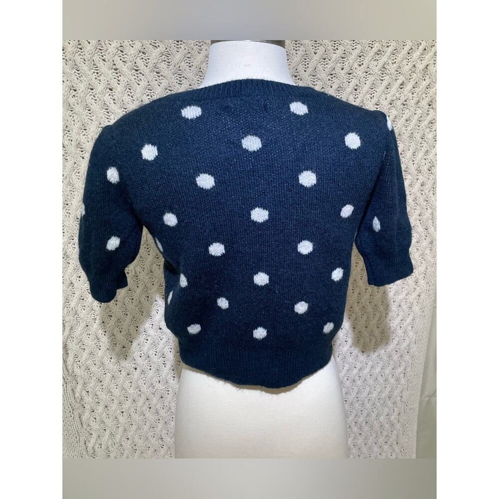 Abercrombie & Fitch Women Navy and White Knit Sweater Label Detail size xs - Picture 3 of 10